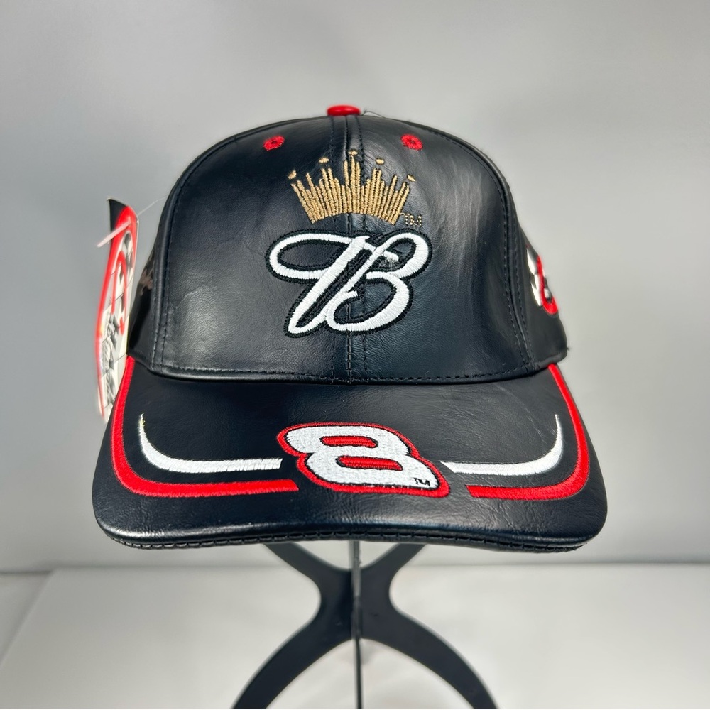 NWT Vtg Dale Earnhardt Jr Hat Leather Nascar 8 Chase Budweiser Logo Cap USA Made